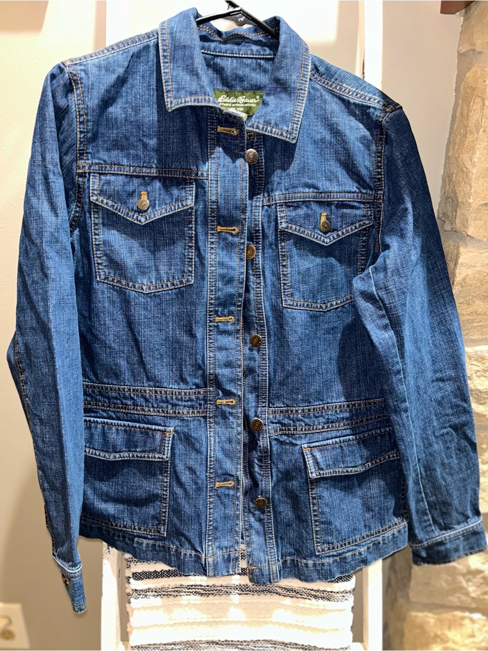 Vintage Women’s Eddie Bauer  Blue Denim Utility Jacket - Lightweight